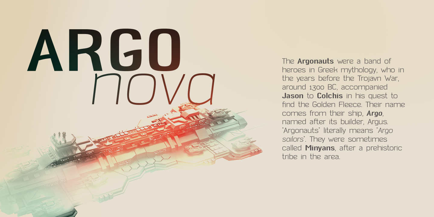 Ejemplo de fuente Argo Nova Regular